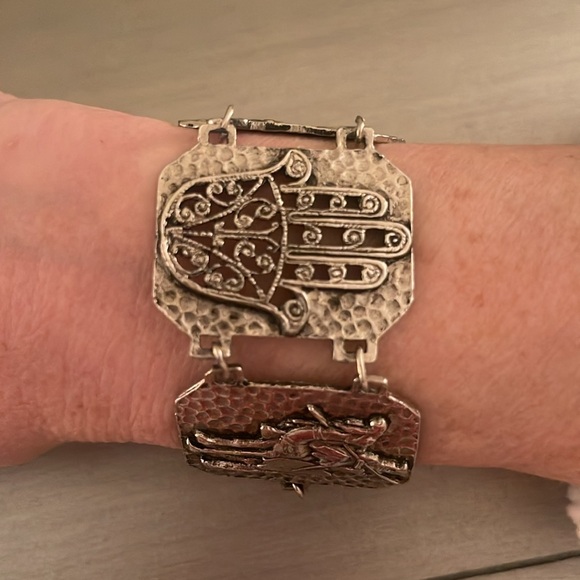 Vintage Souvenir Du Maroc Moroccan Hamsa Camel Link Bracelet - Picture 8 of 8